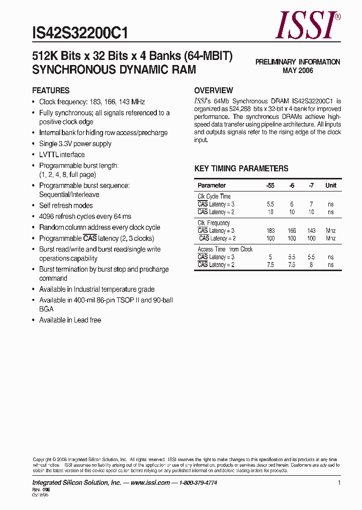 IS42S32200C1-6BL_661445.PDF Datasheet