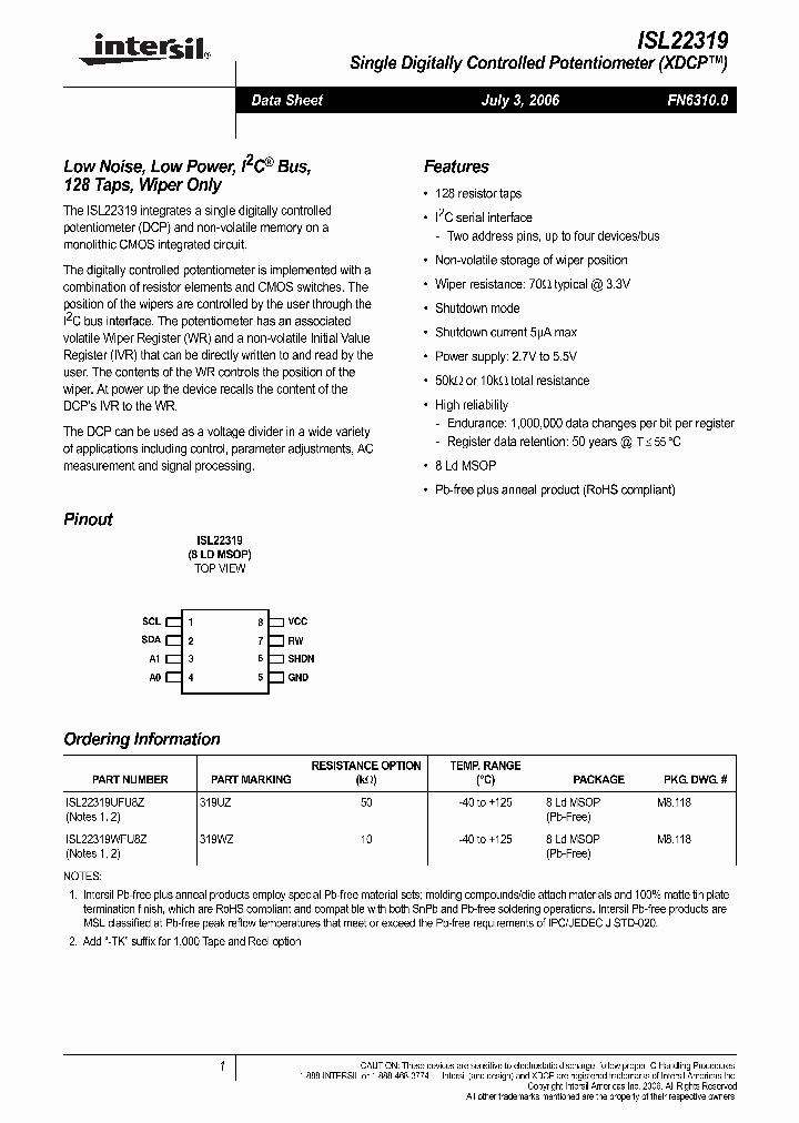 ISL22319WFU8Z_717398.PDF Datasheet