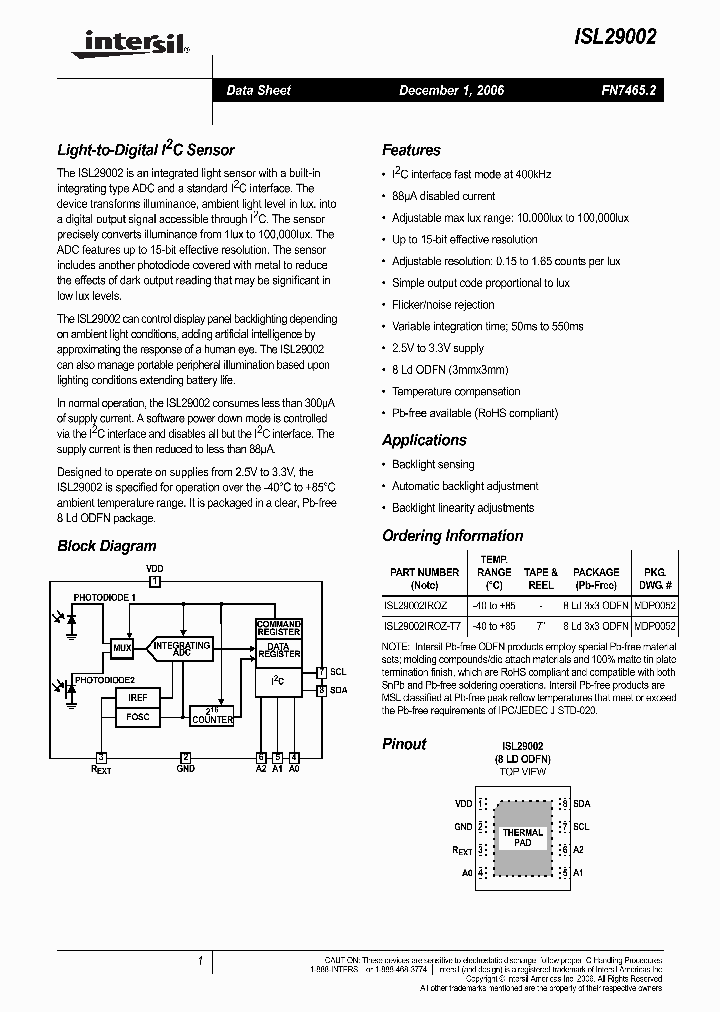 ISL29002_709708.PDF Datasheet