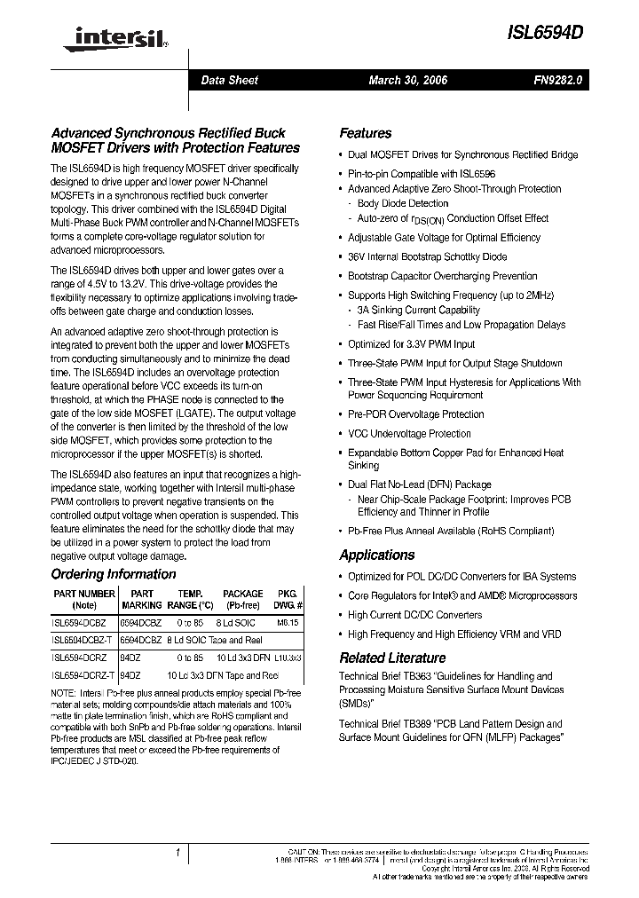 ISL6594DCRZ_704979.PDF Datasheet