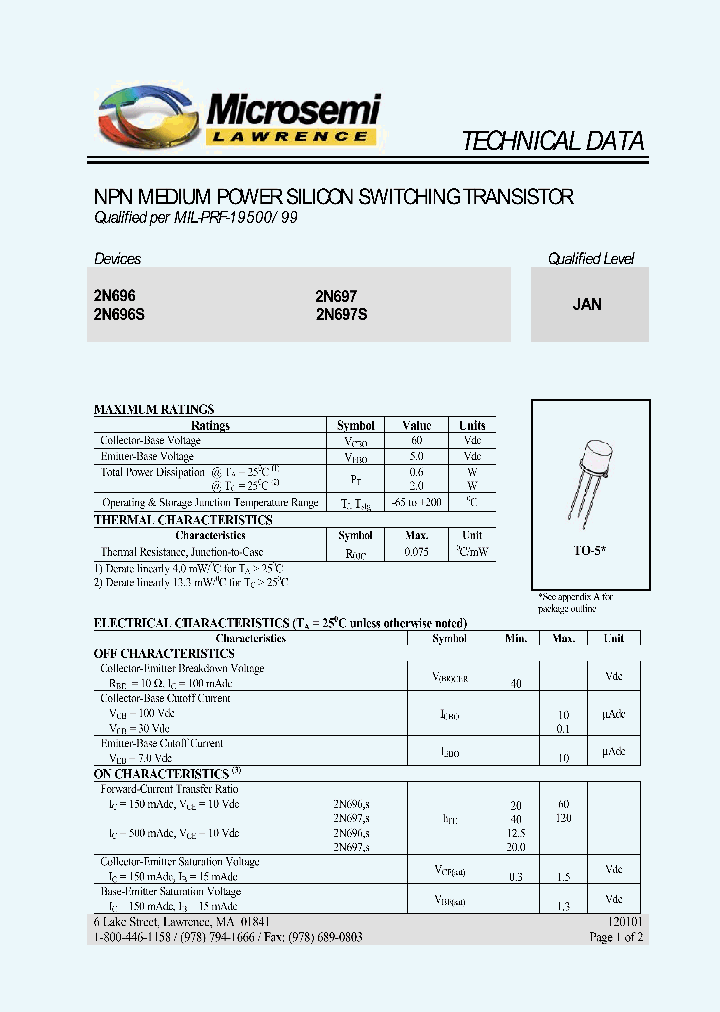 JAN2N696_848160.PDF Datasheet