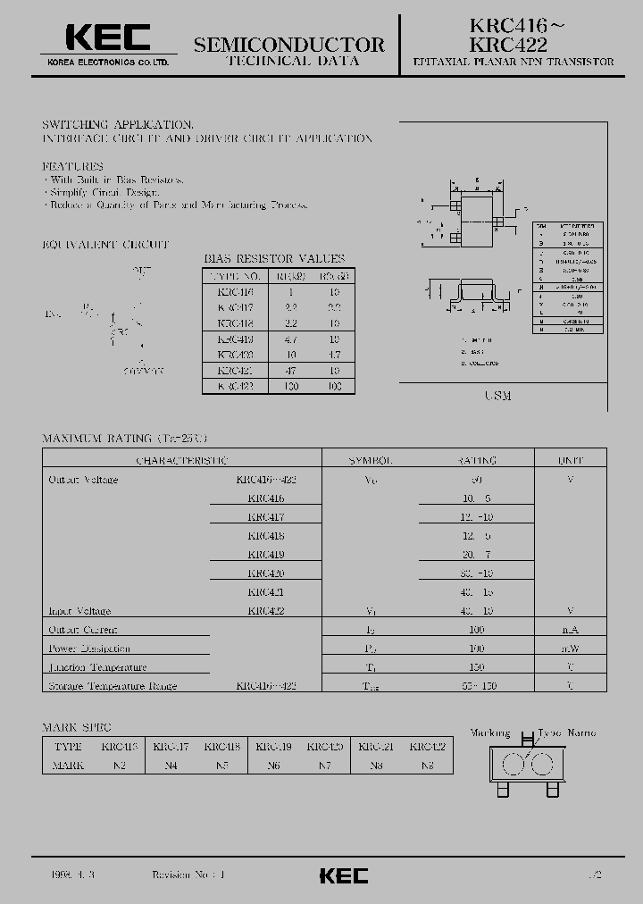 KRC416_863440.PDF Datasheet