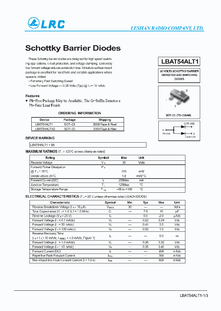 LBAT54ALT1_956711.PDF Datasheet