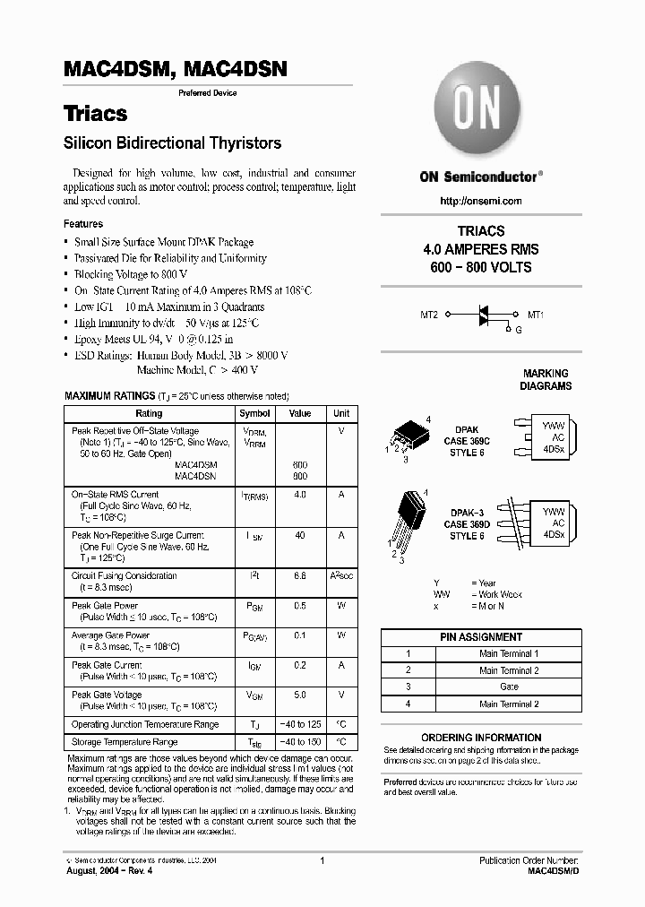 MAC4DSM_741563.PDF Datasheet