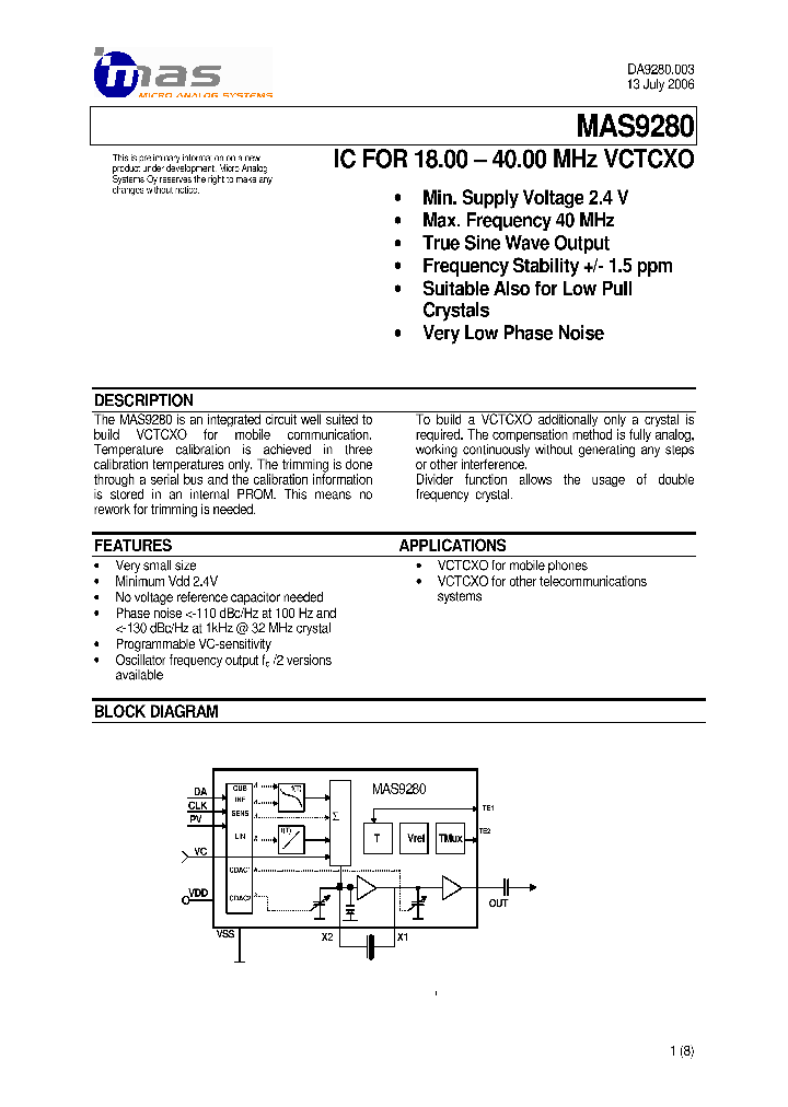 MAS9280_734771.PDF Datasheet