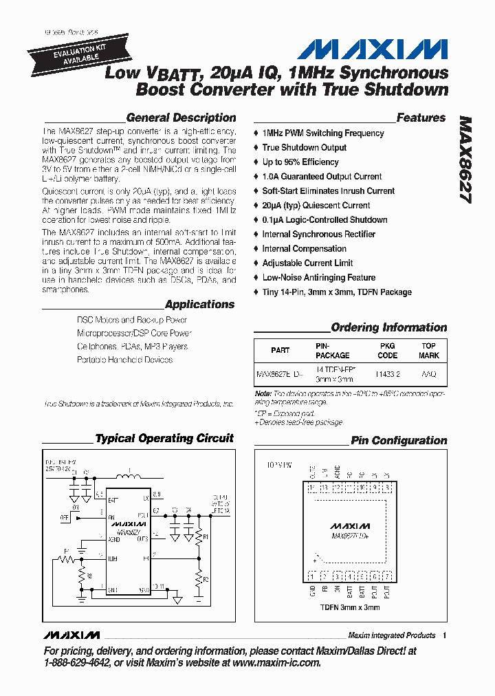 MAX8627ETD_689697.PDF Datasheet