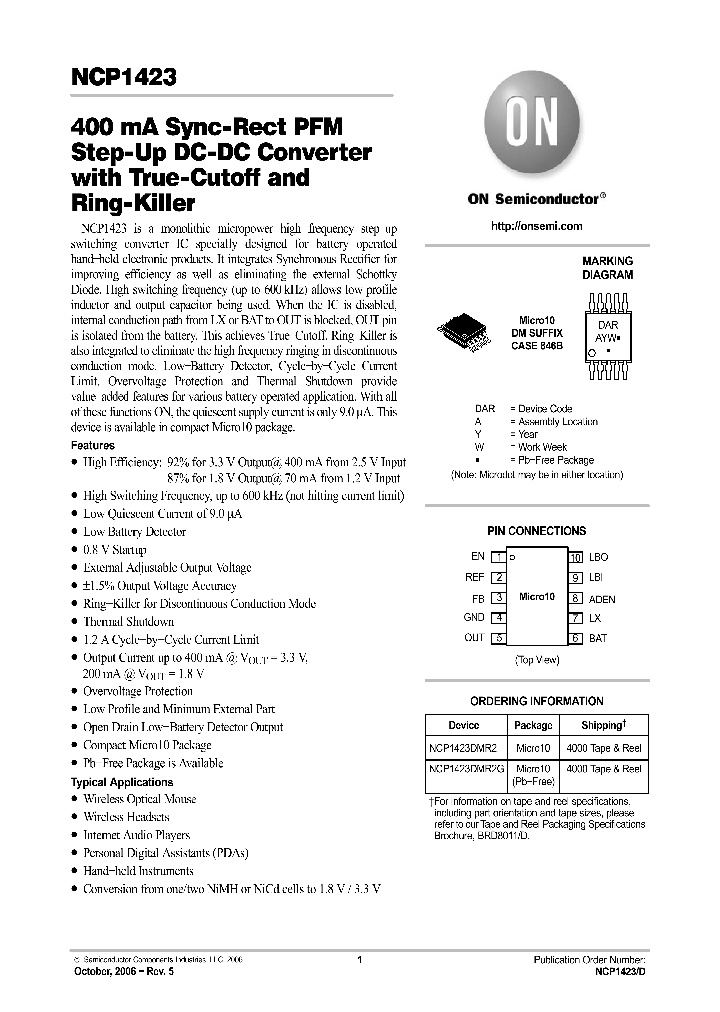 NCP1423_707390.PDF Datasheet