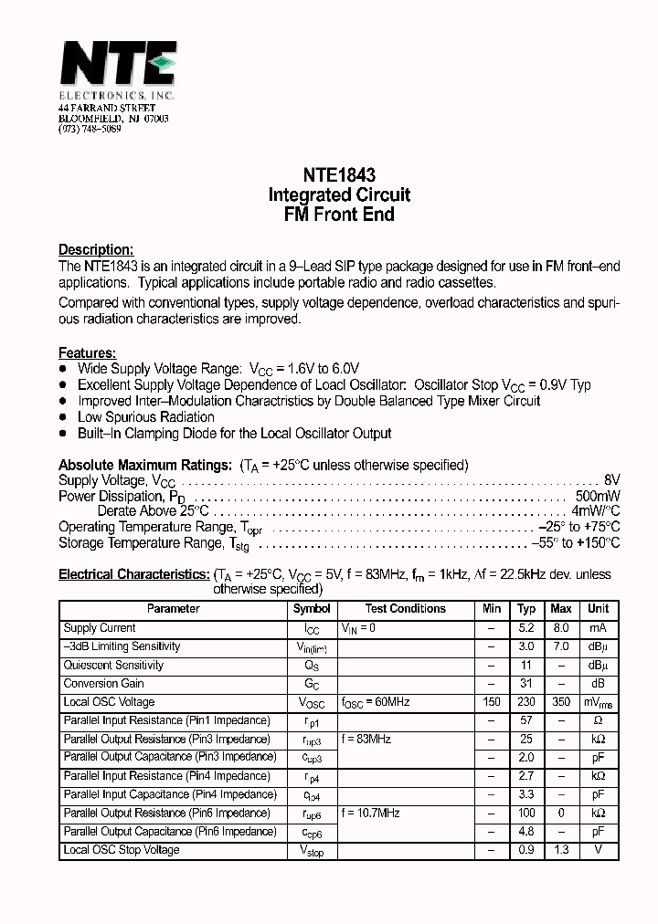 NTE1843_839400.PDF Datasheet