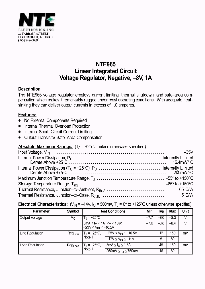 NTE965_1021187.PDF Datasheet