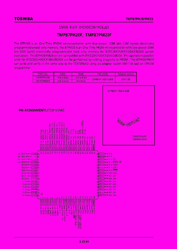 TMP87PH20_884101.PDF Datasheet