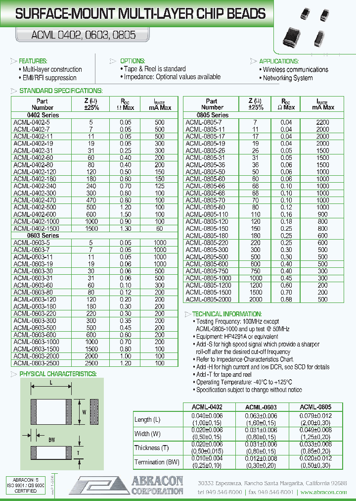 ACML0805_1205491.PDF Datasheet