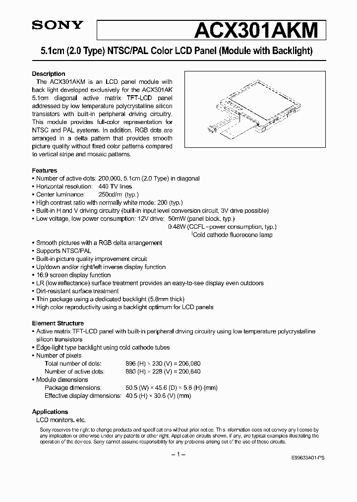 ACX301AKM_1205727.PDF Datasheet