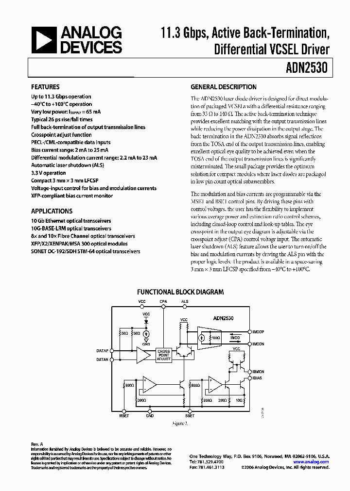 ADN2530YCPZ-R2_1105355.PDF Datasheet