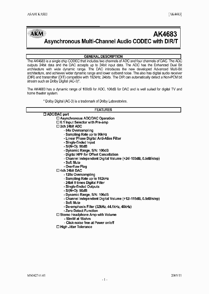 AKD4683_1208669.PDF Datasheet