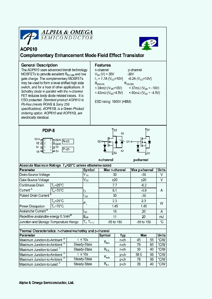 AOP610L_1210293.PDF Datasheet