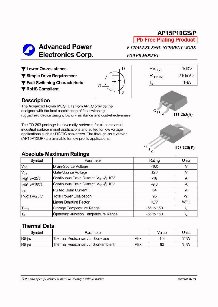 AP15P10GP_1168476.PDF Datasheet