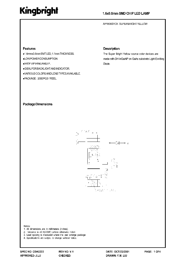 AP1608SYCK_1210422.PDF Datasheet