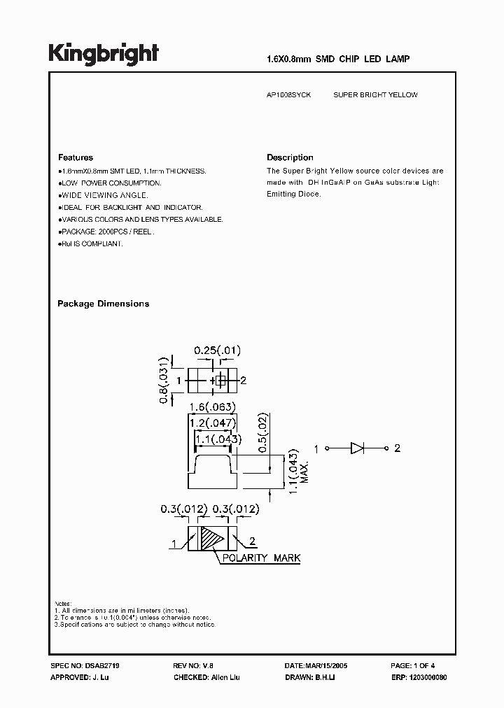 AP1608SYCK_1210423.PDF Datasheet