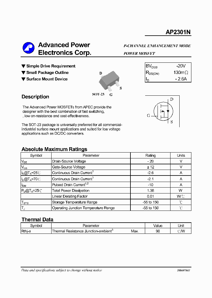 AP2301N_1180476.PDF Datasheet