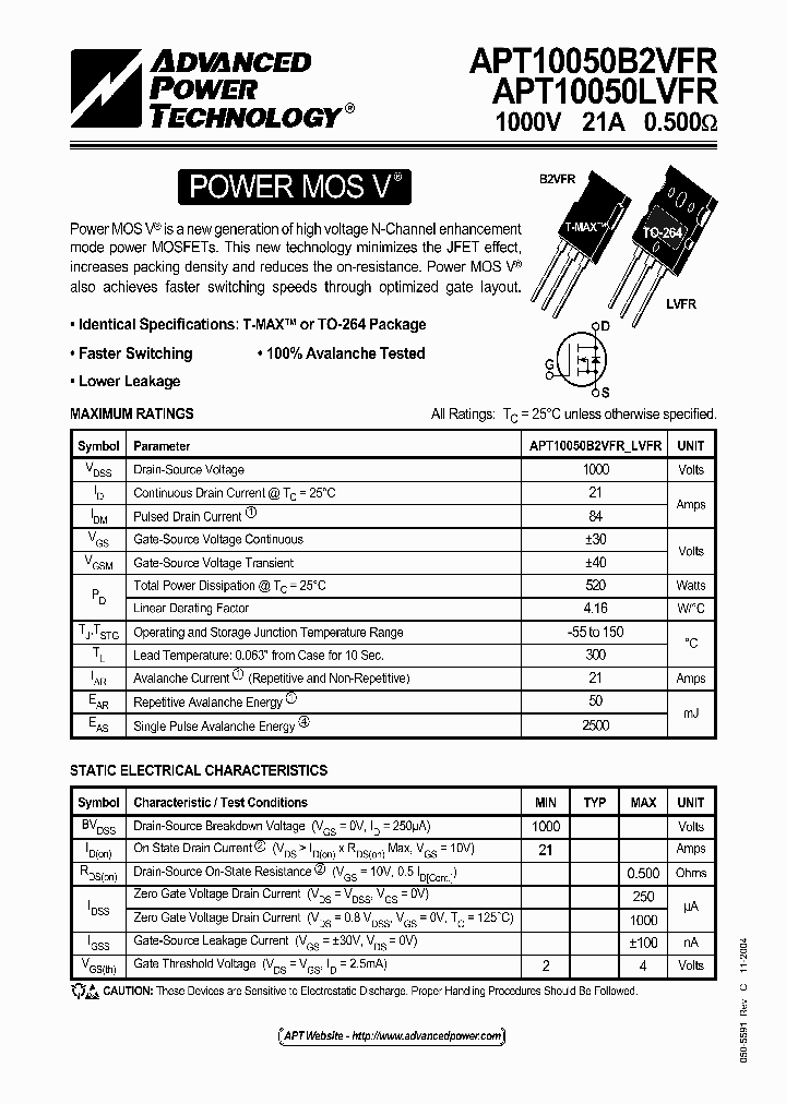 APT10050LVFR_1211270.PDF Datasheet