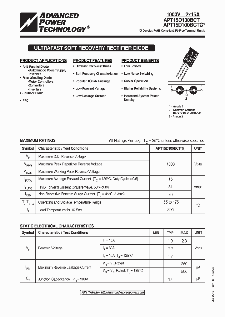 APT15D100BCTG_1135293.PDF Datasheet