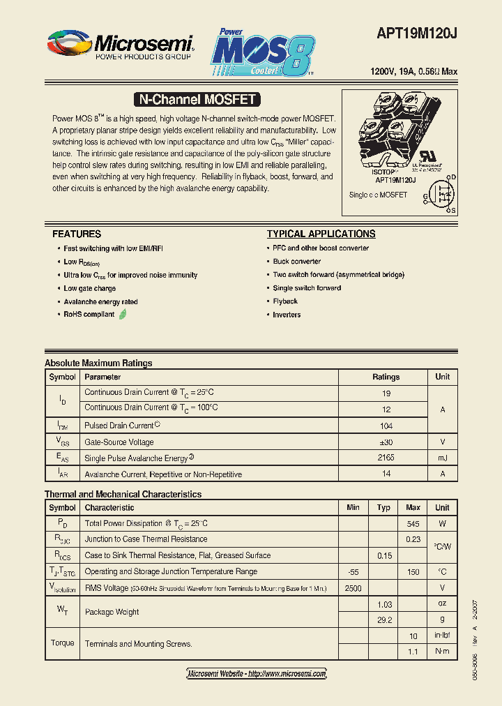 APT19M120J_1211418.PDF Datasheet