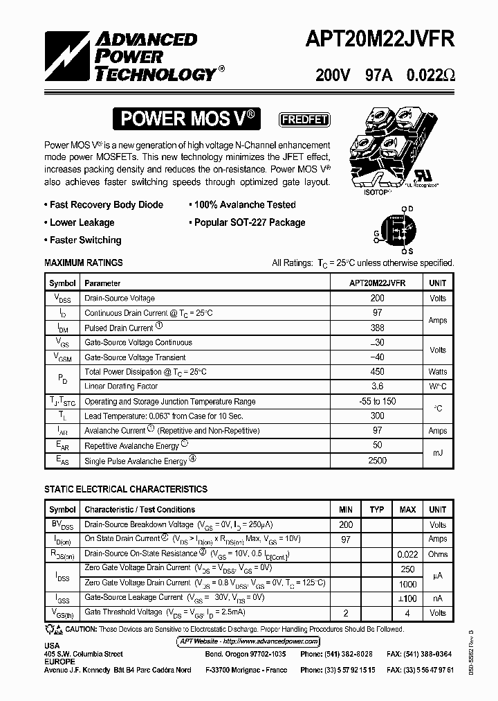 APT20M22JVFR_1211468.PDF Datasheet