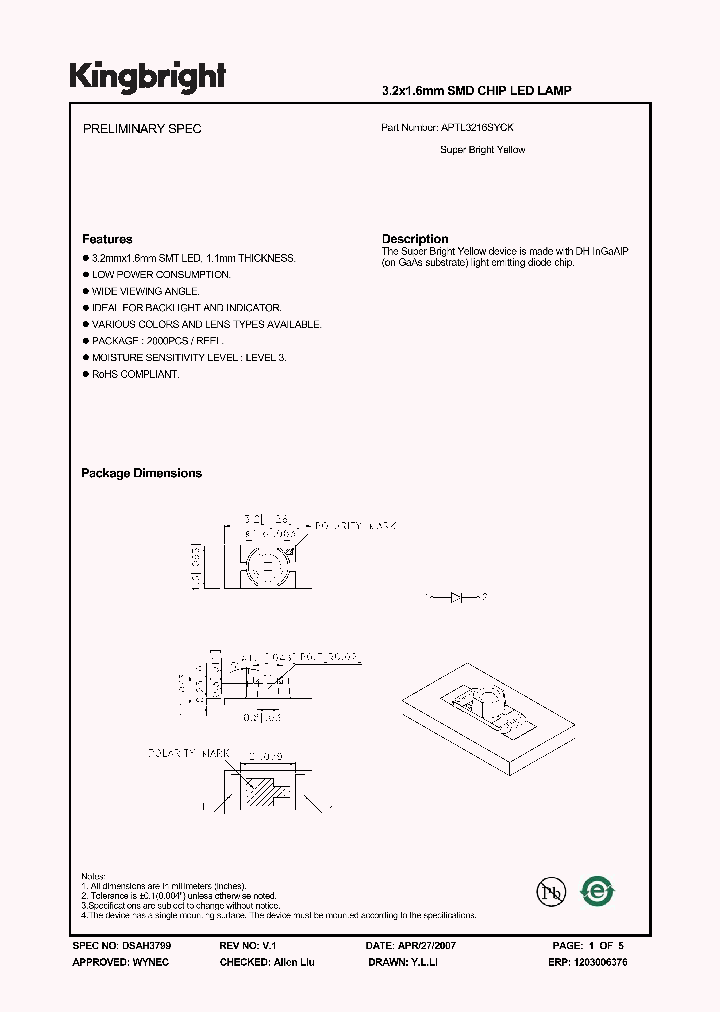 APTL3216SYCK_1212527.PDF Datasheet