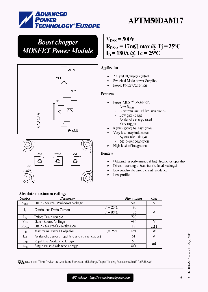 APTM50DAM17_1169250.PDF Datasheet