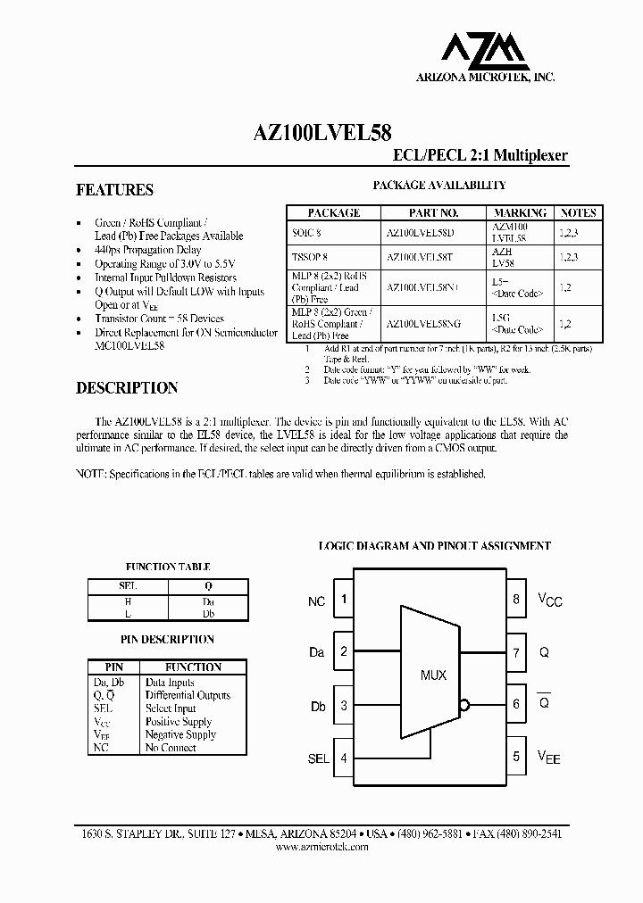 AZ100LVEL58T_1215008.PDF Datasheet