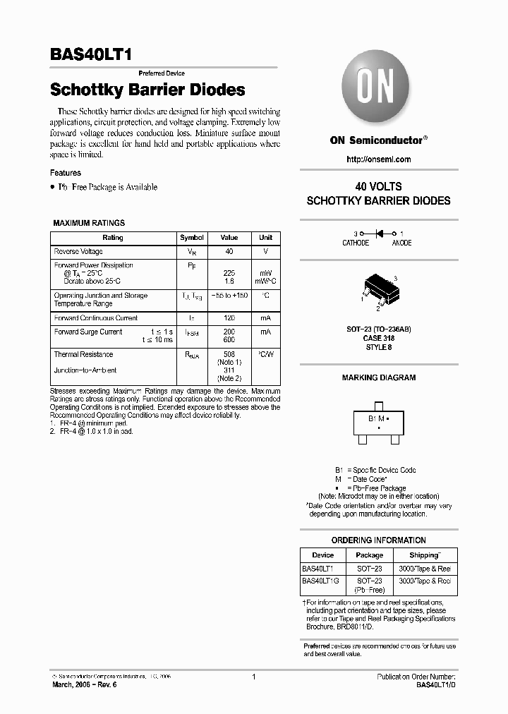 BAS40LT1G_1217235.PDF Datasheet