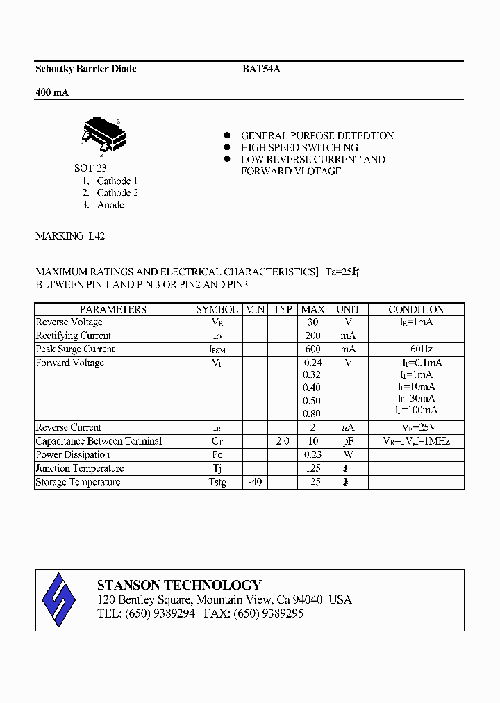 BAT54A_1071624.PDF Datasheet