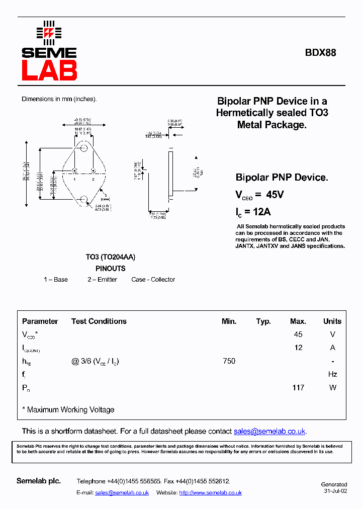 BDX88_1146787.PDF Datasheet
