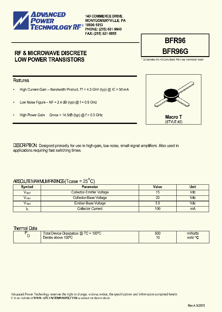 BFR96_1146874.PDF Datasheet