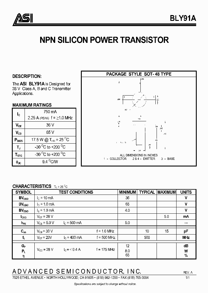 BLY91A_1219880.PDF Datasheet