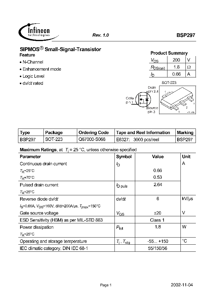 BSP297_1220724.PDF Datasheet