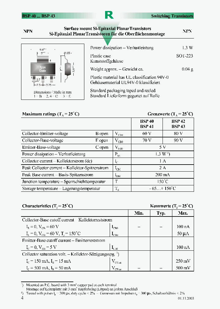BSP41_810329.PDF Datasheet