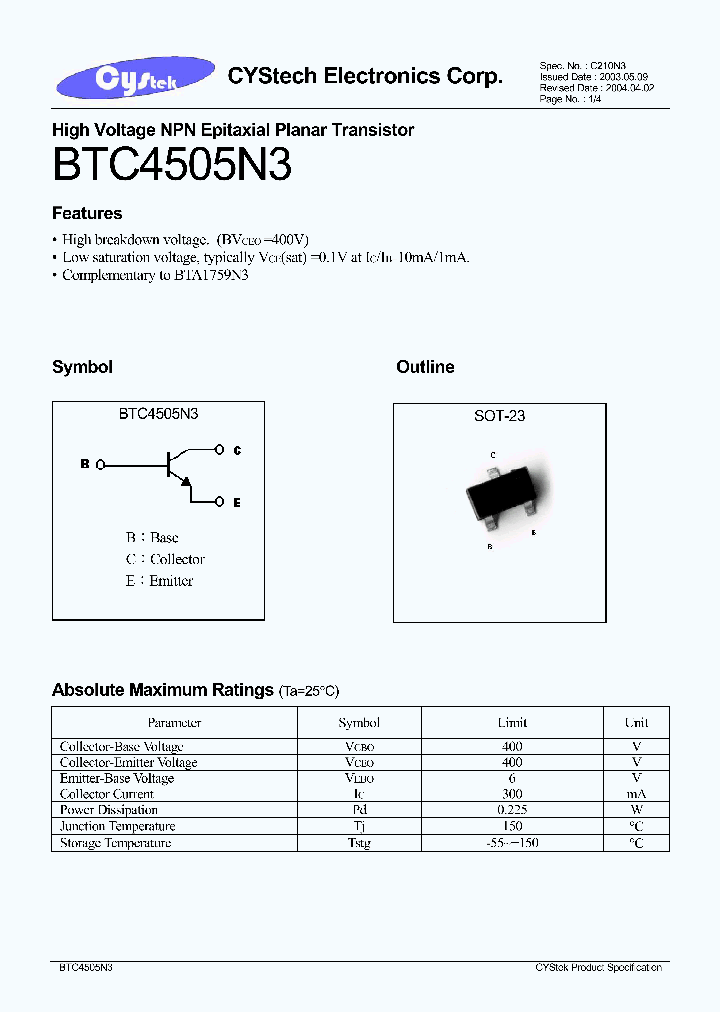 BTC4505N3_1221191.PDF Datasheet