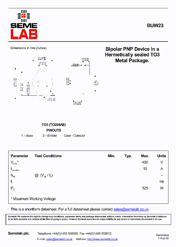 BUW23_1222320.PDF Datasheet