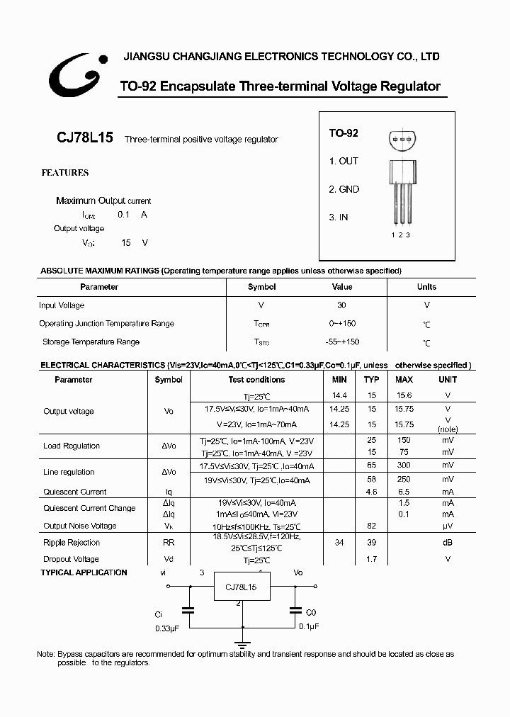 CJ78L15-TO-92_1226276.PDF Datasheet