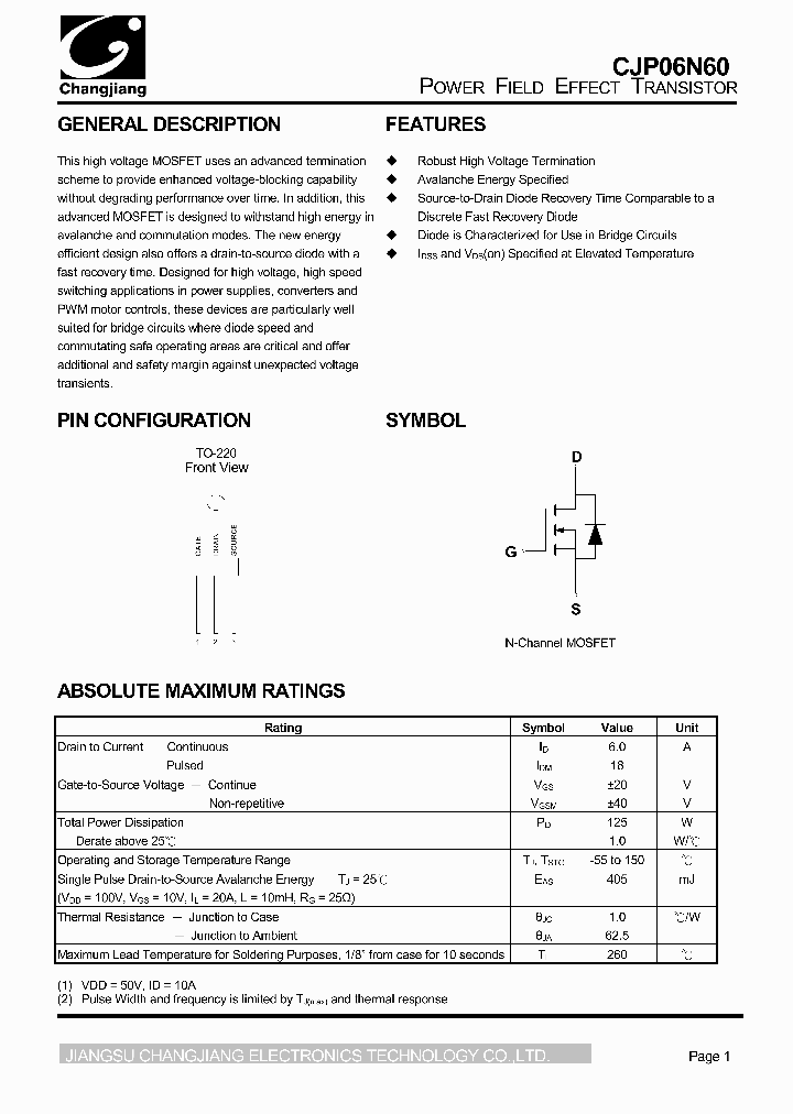 CJP06N60_1226337.PDF Datasheet