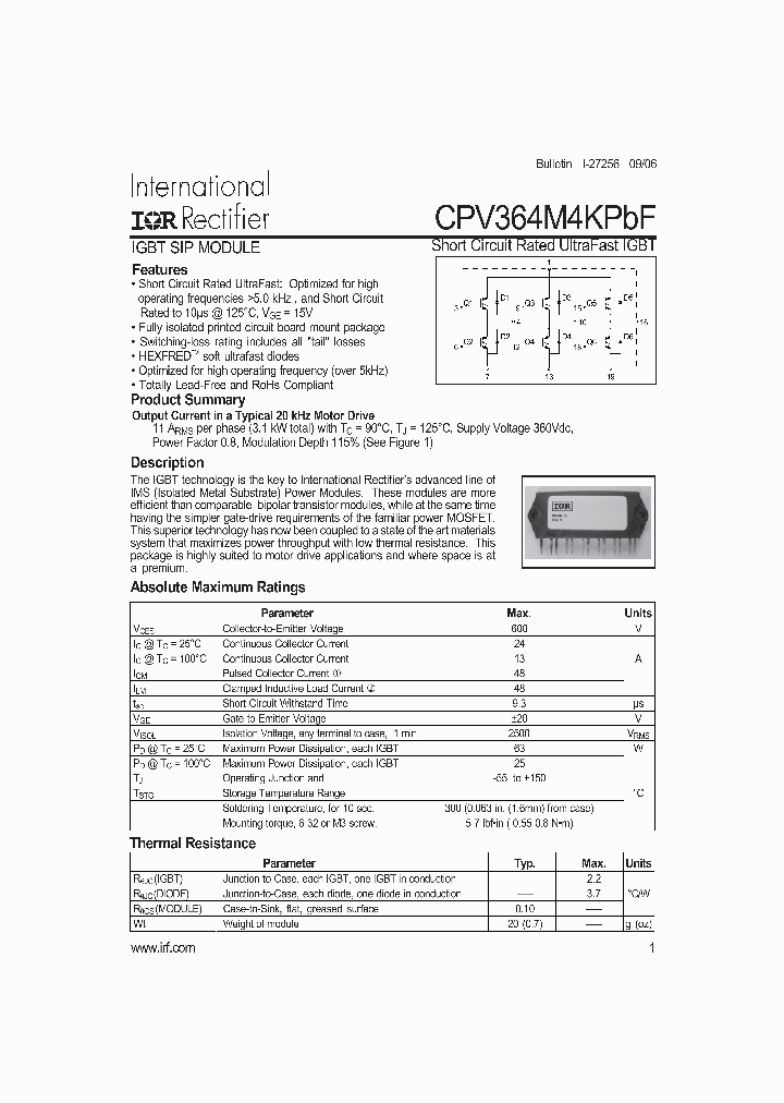 CPV364M4KPBF_1090272.PDF Datasheet