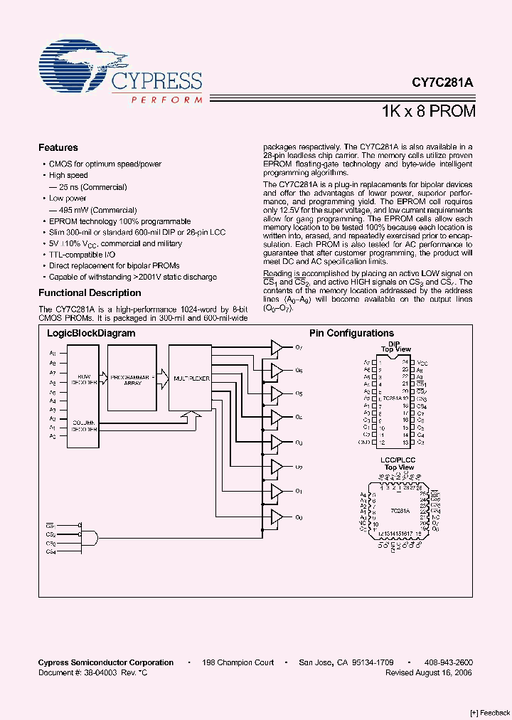 CY7C281A06_1064201.PDF Datasheet