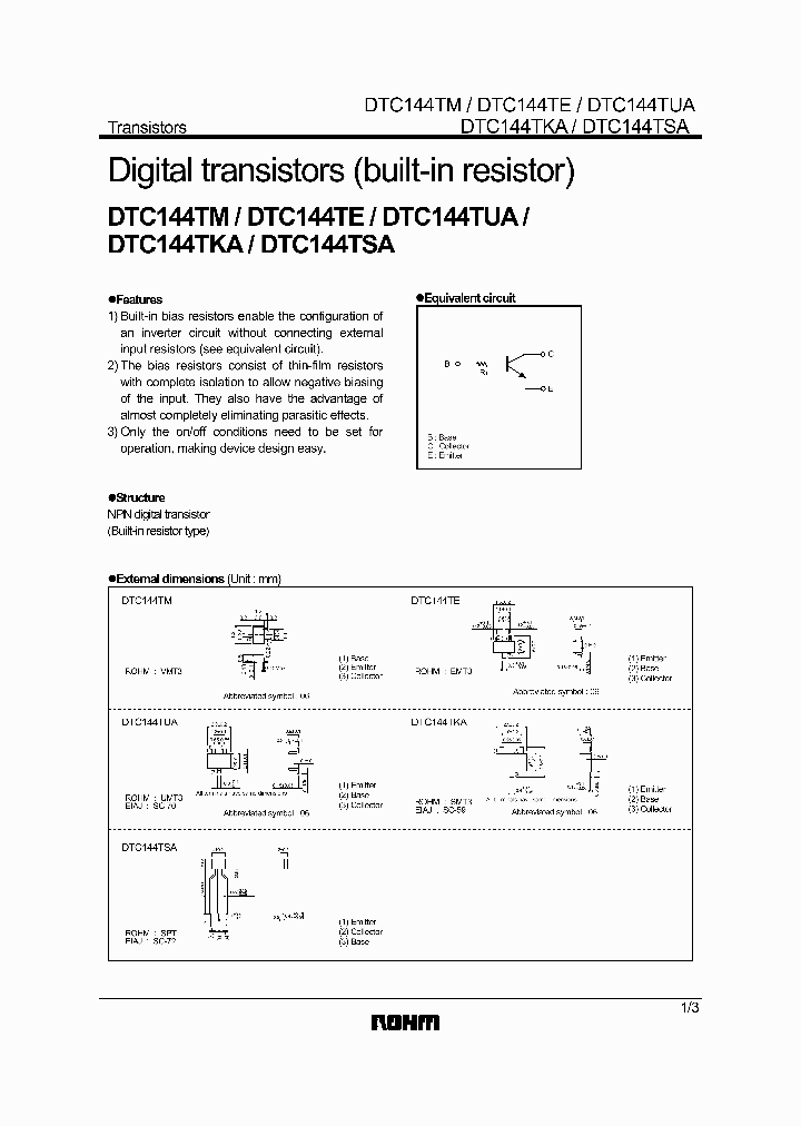 DTC144TM_1151593.PDF Datasheet