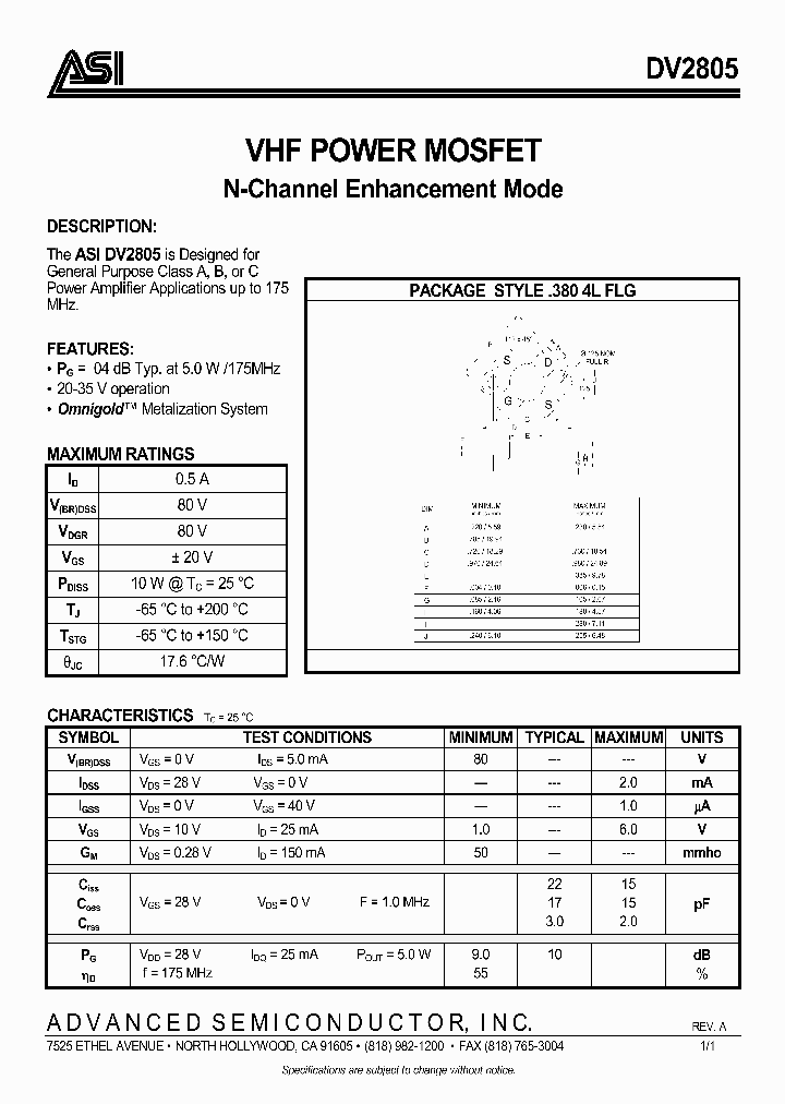 DV2805_1235303.PDF Datasheet