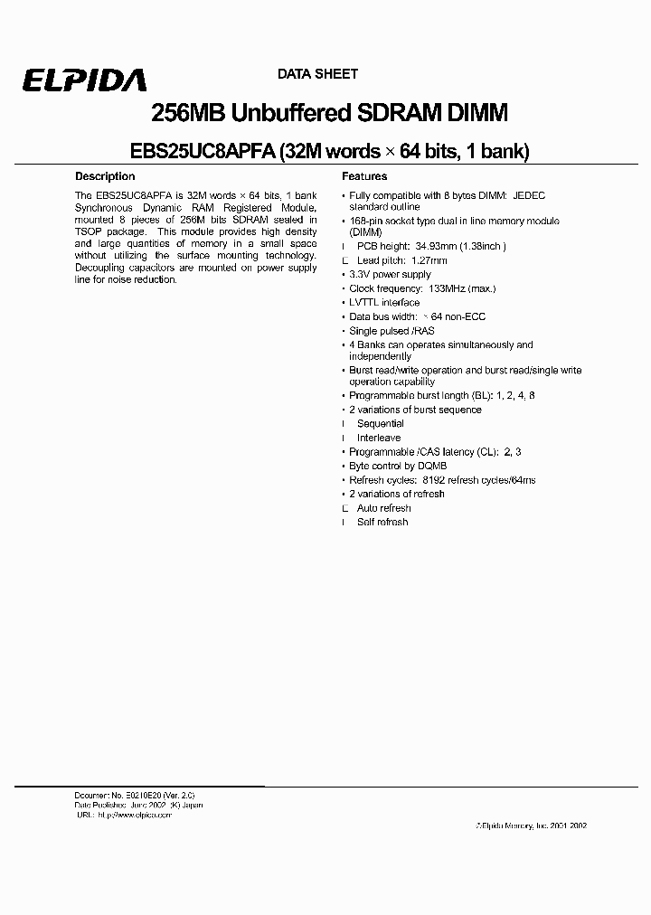 EBS25UC8APFA-7A_1235696.PDF Datasheet