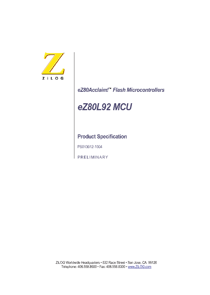 EZ80L92AZ020EC_1145943.PDF Datasheet