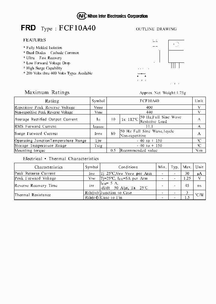 FCF10A40_1025136.PDF Datasheet