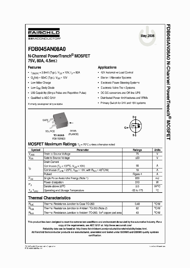 FDB045AN08A006_1239203.PDF Datasheet