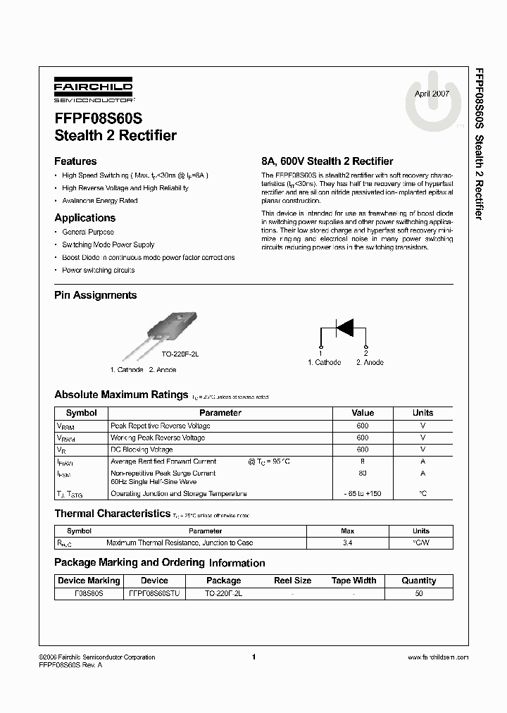 FFPF08S60S_1116015.PDF Datasheet